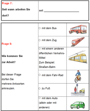 Fragebogenabbildung mit Beispielfragen