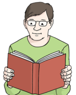 Ein Mann liest ein Buch