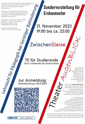 Plakat "Sonderveranstaltung Theater Augenblick"