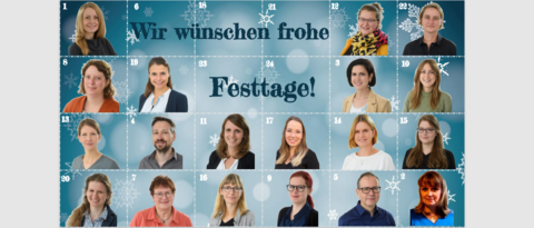 Foto aller Mitglieder des Lehrstuhls und der Gruß "Wir wünschen frohe Festtage"